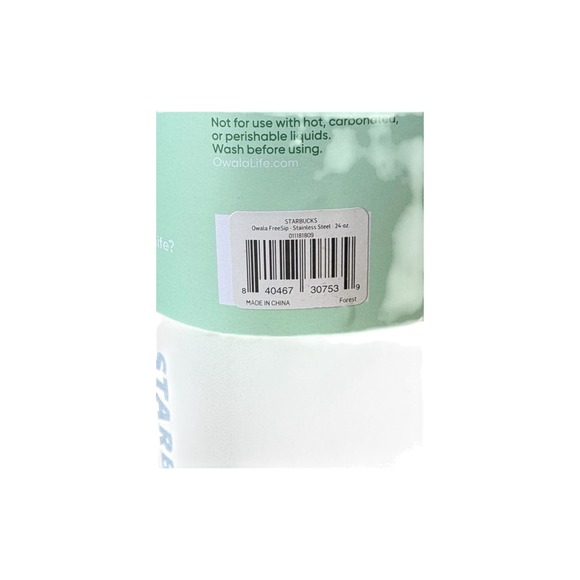 Starbucks Owala Limited Green Stainless Steel 24oz Water Bottle Holiday 2025 - Picture 3 of 5